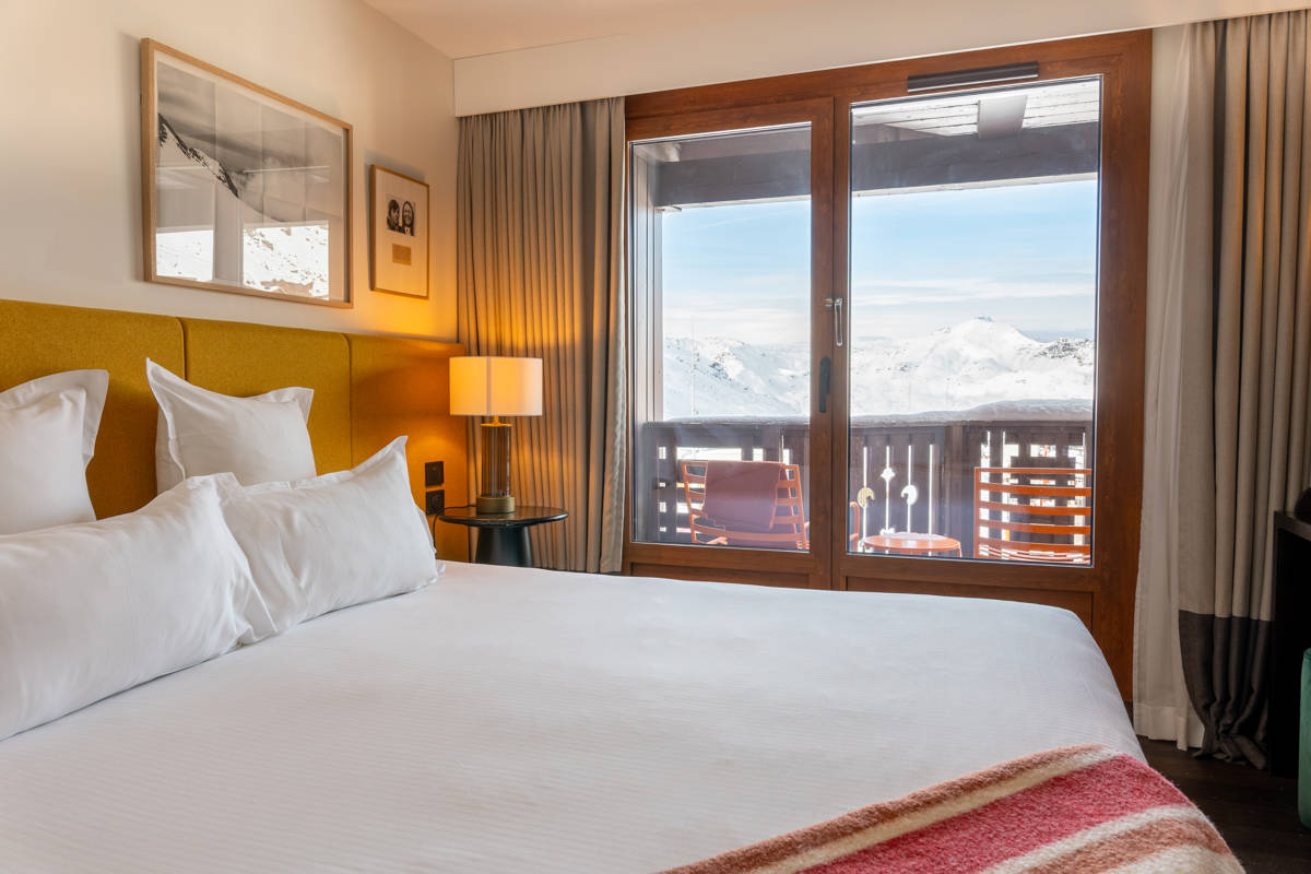 Chambre Privilège à Val Thorens (27m2) pour 4 personnes avec vue sur les pistes.