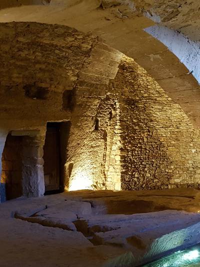 Underground vaulted chambers of the Caves du Palais Saint-Firmin in Gordes, Luberon