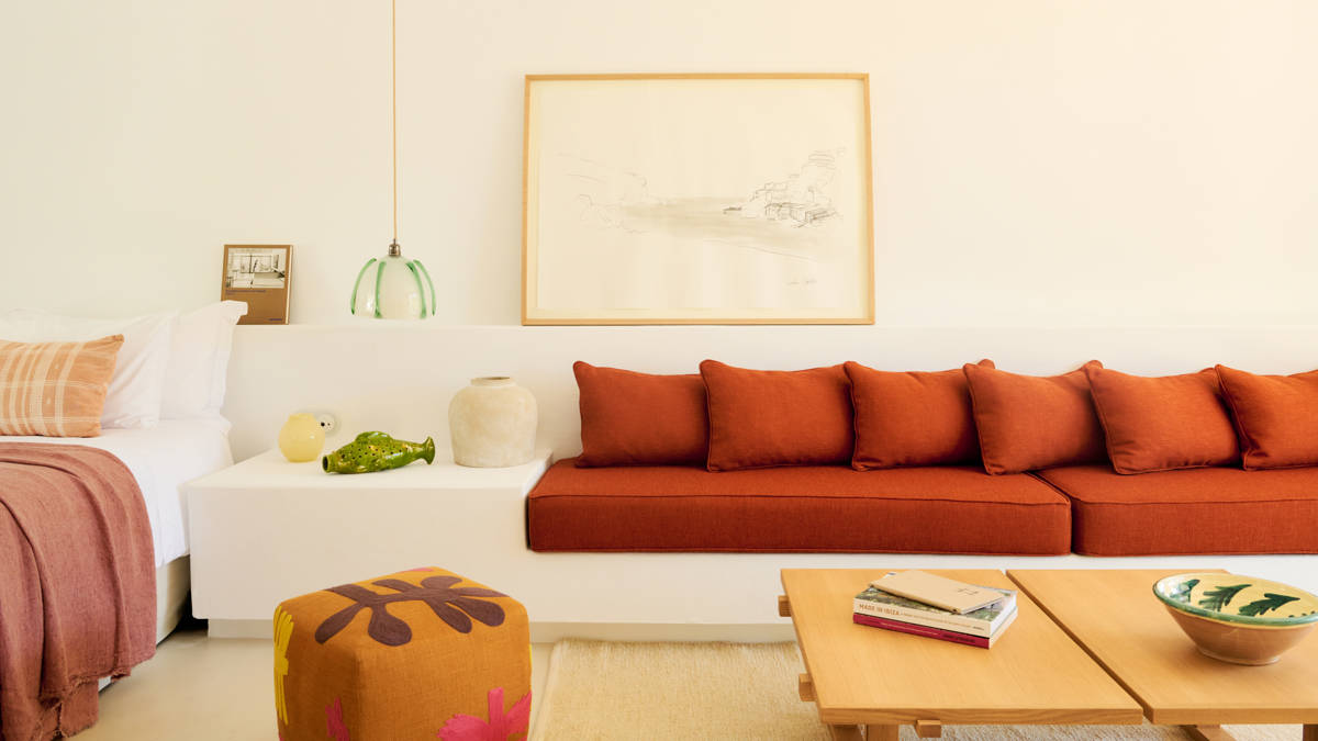 Living room of the Buganvillea Suite at Hotel Petunia Ibiza