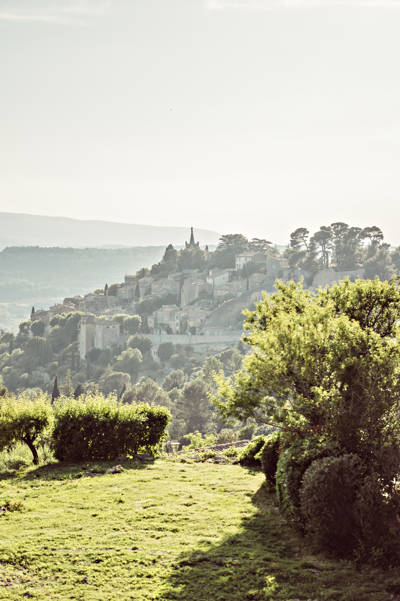 Panoramic view of Bonnieux village from the Beaumier hotel Capelongue, Luberon