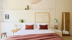 Double bedroom of the Hibiscus Suite at Hotel Petunia Ibiza